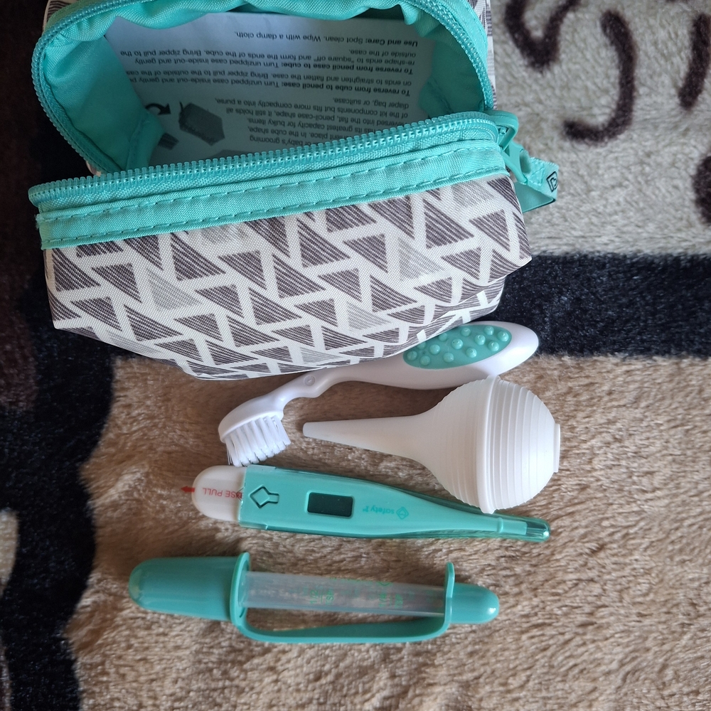 Teal and White Baby Care Kit
